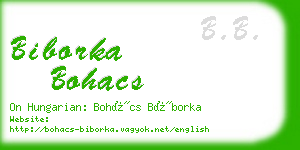 biborka bohacs business card